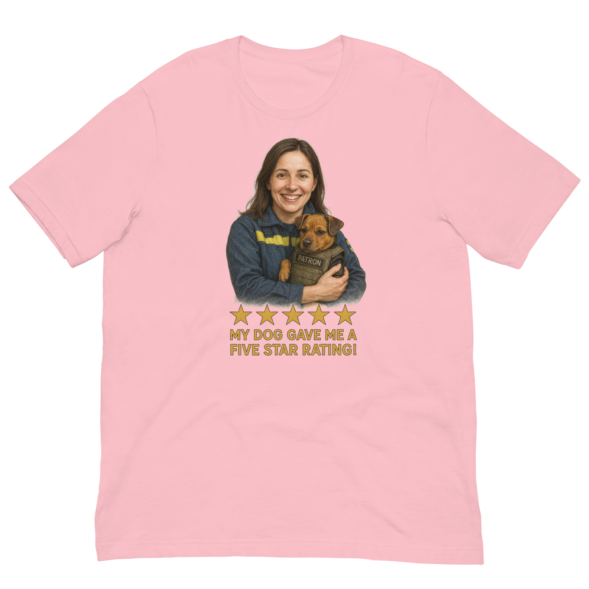 Brunette Woman with Patron graphic tee - pink