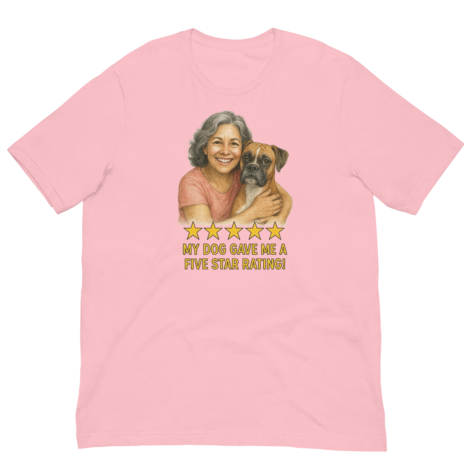 Salt & Pepper Woman with Boxer graphic tee - pink