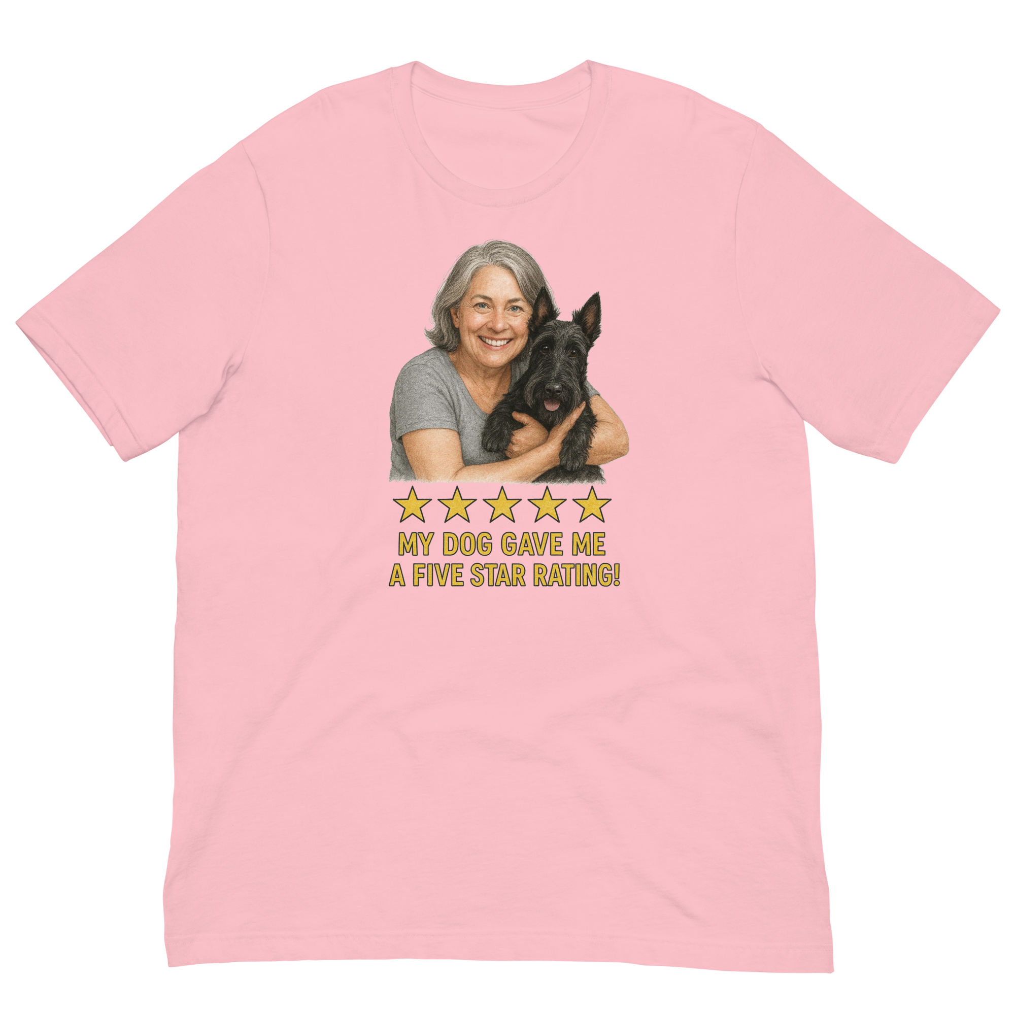 Salt & Pepper Woman with Scottie graphic tee - pink