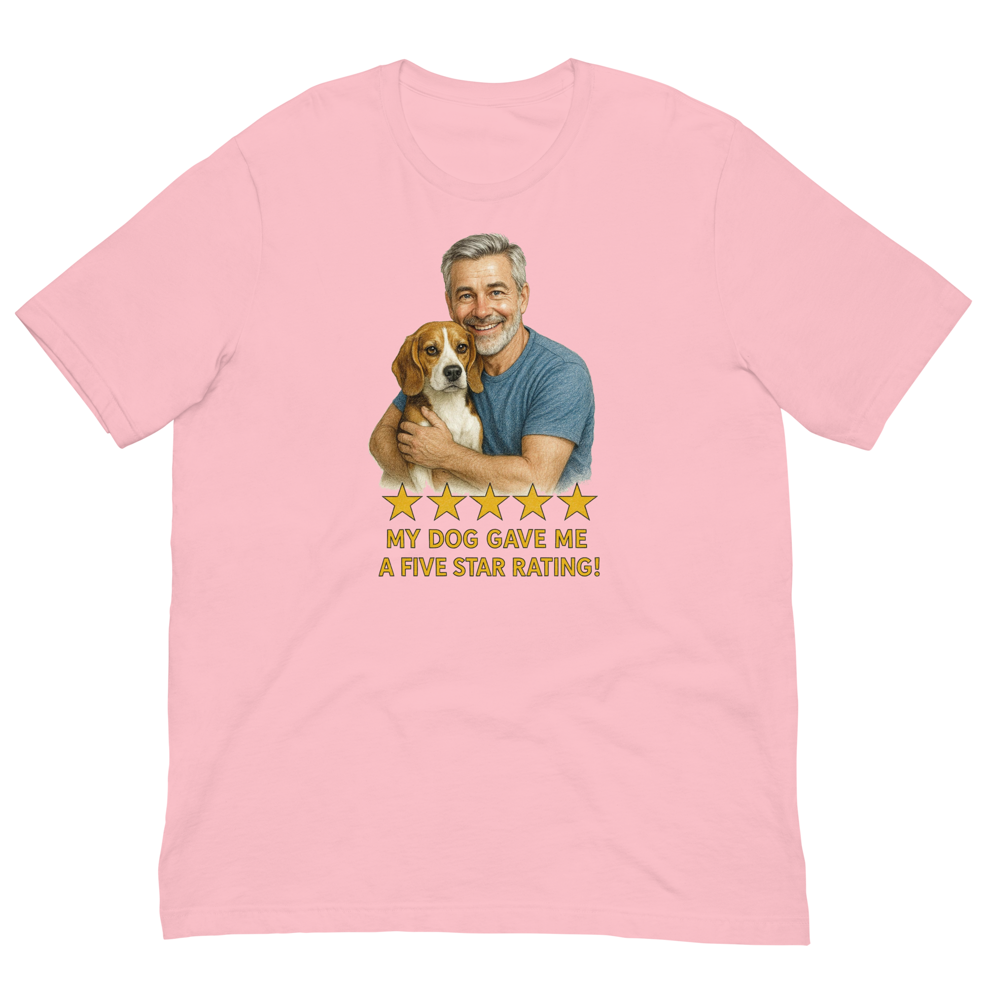 Salt & Pepper Man with Beagle graphic tee.