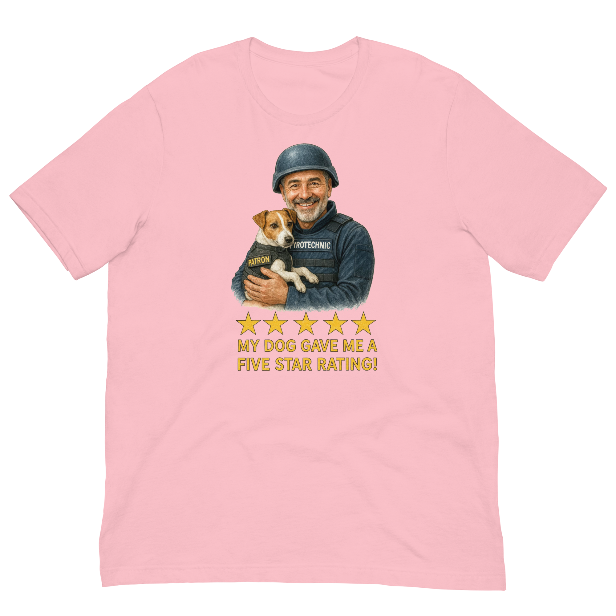 Salt & Pepper Man with Patron graphic tee.