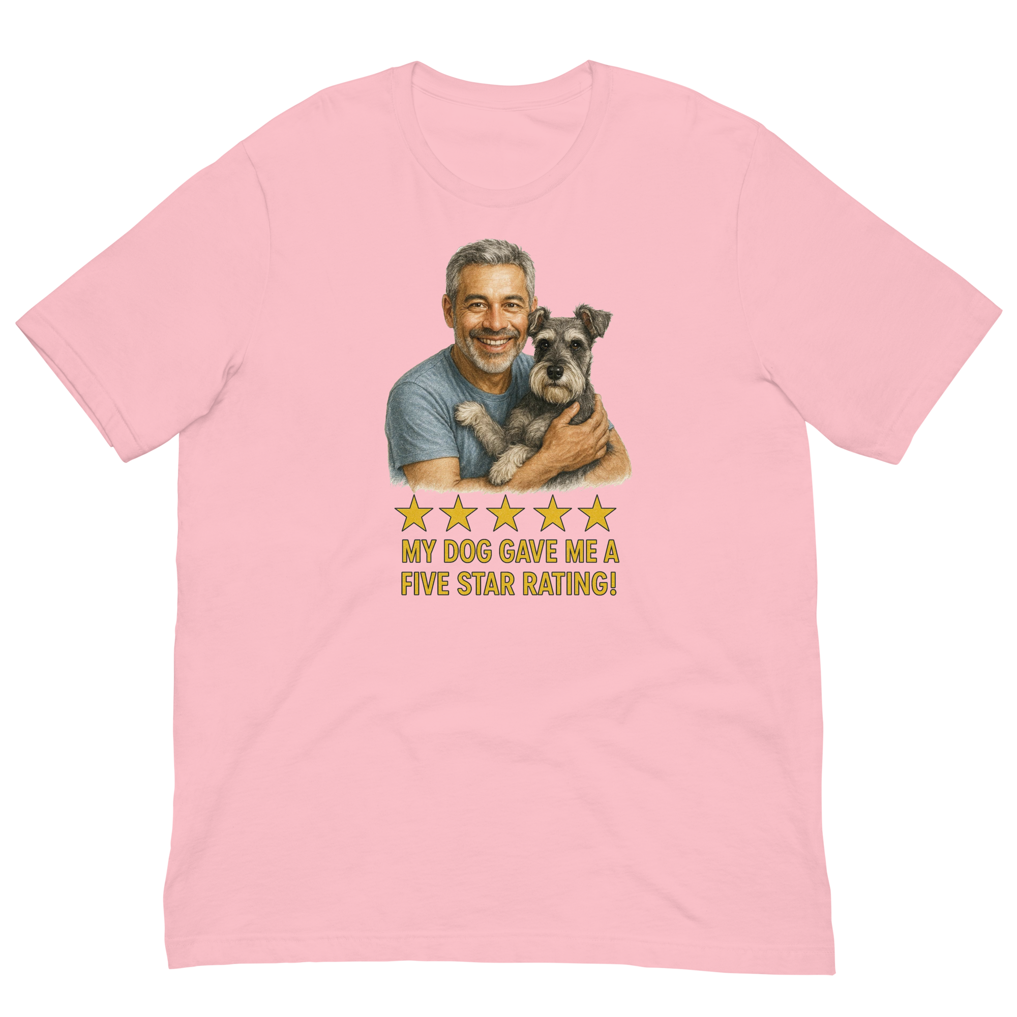 Salt & Pepper Man with Schnauzer graphic tee.