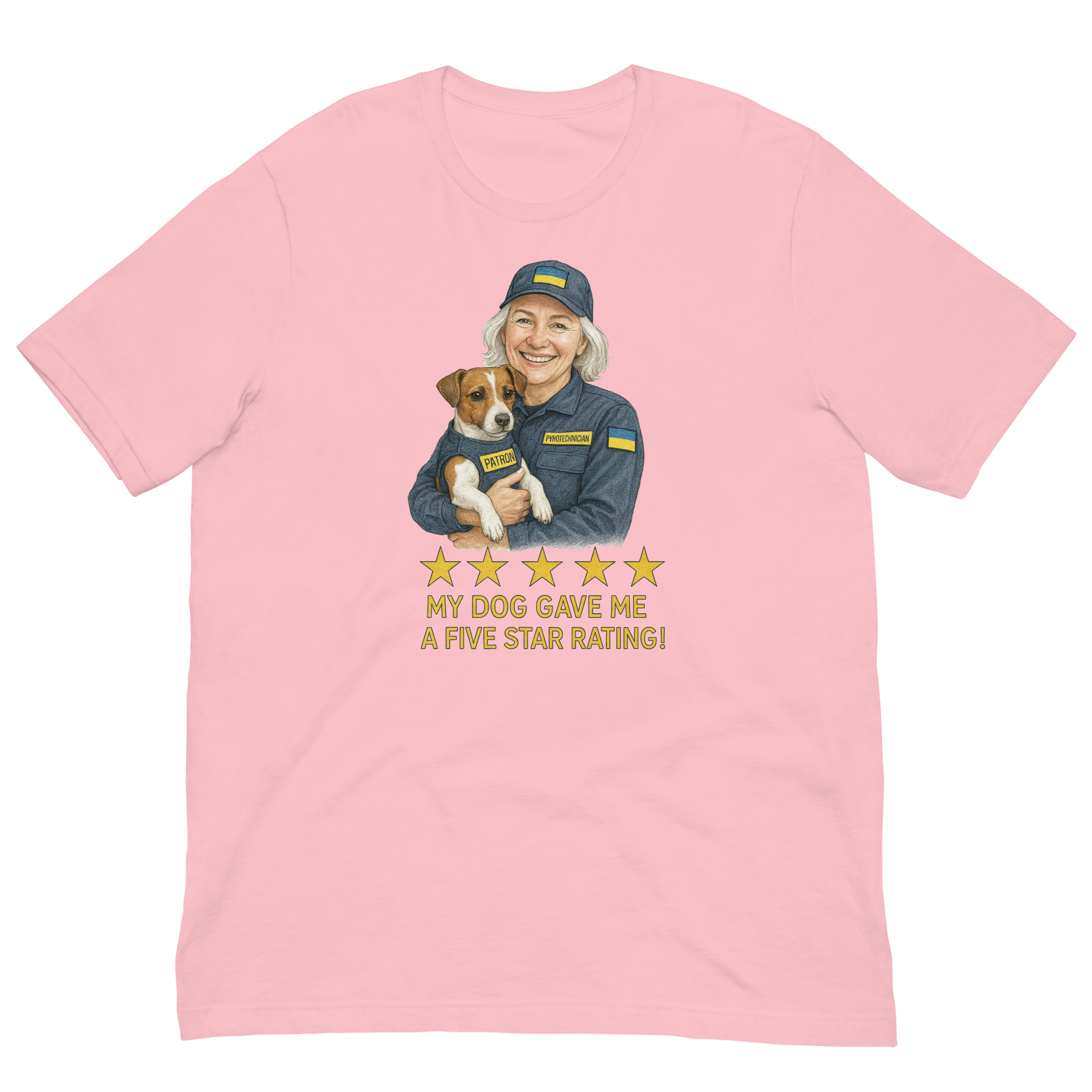 White Hair Woman with Patron graphic tee.