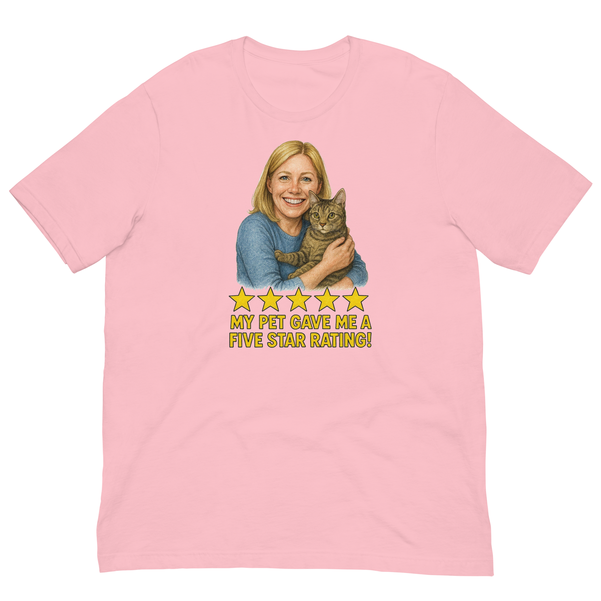 Blonde Woman with Domestic Shorthair Cat