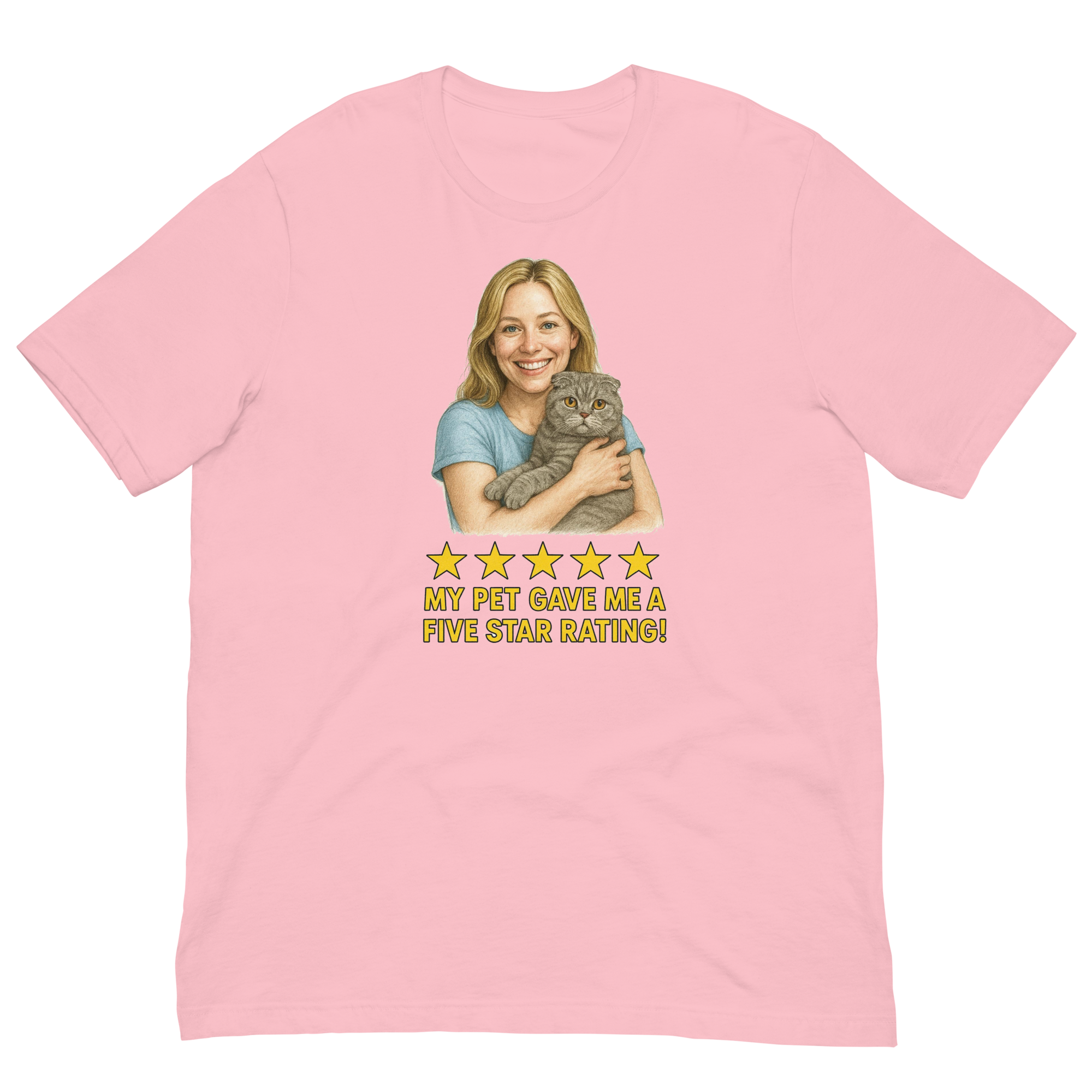 Blonde Woman with Scottish Fold Cat