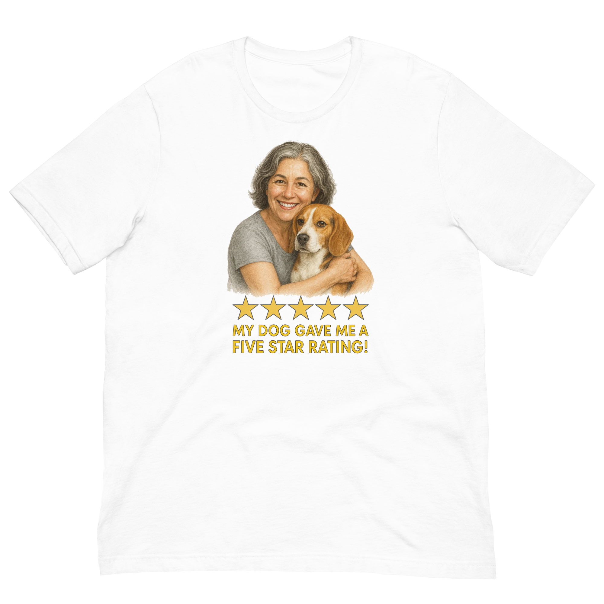 Salt & Pepper Woman with Beagle graphic tee - white