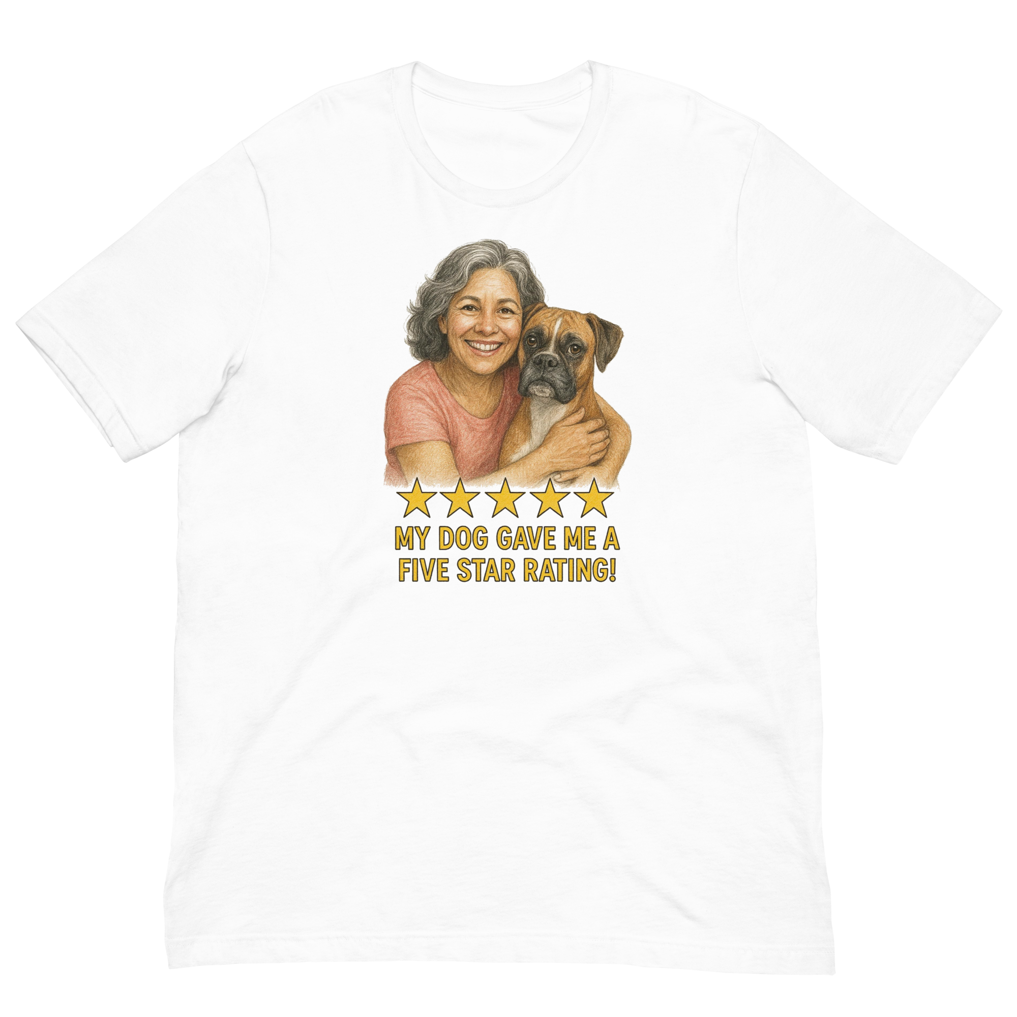 Salt & Pepper Woman with Boxer graphic tee - white