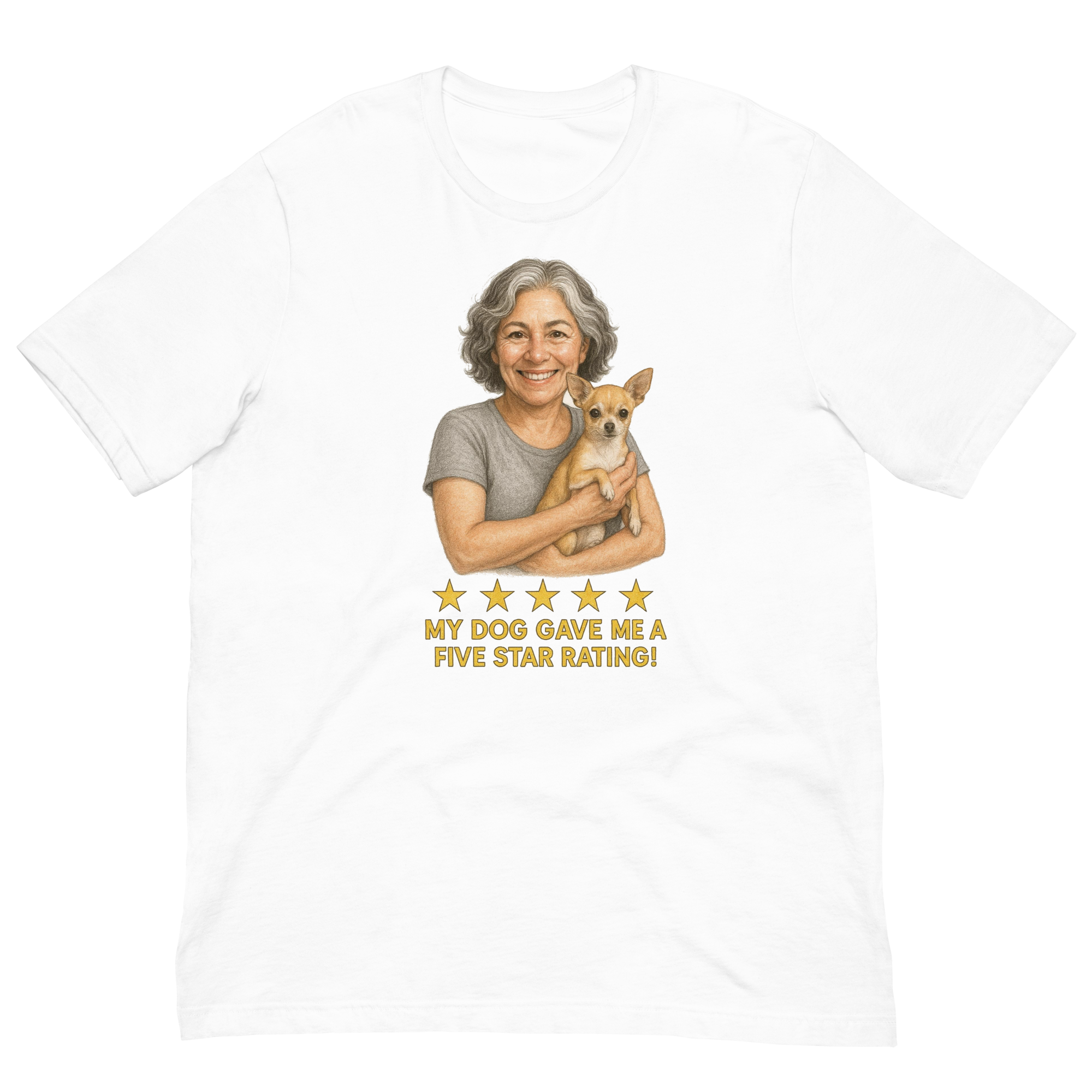 Salt & Pepper Woman with Chihuahua graphic tee - white