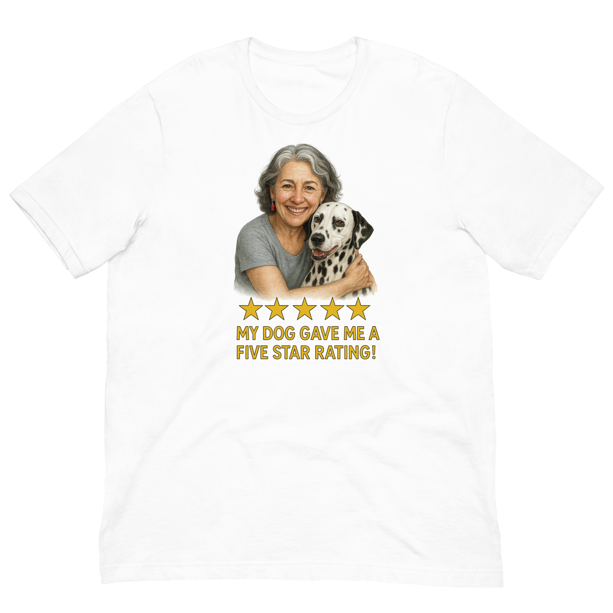 Salt & Pepper Woman with Dalmatian graphic tee - white