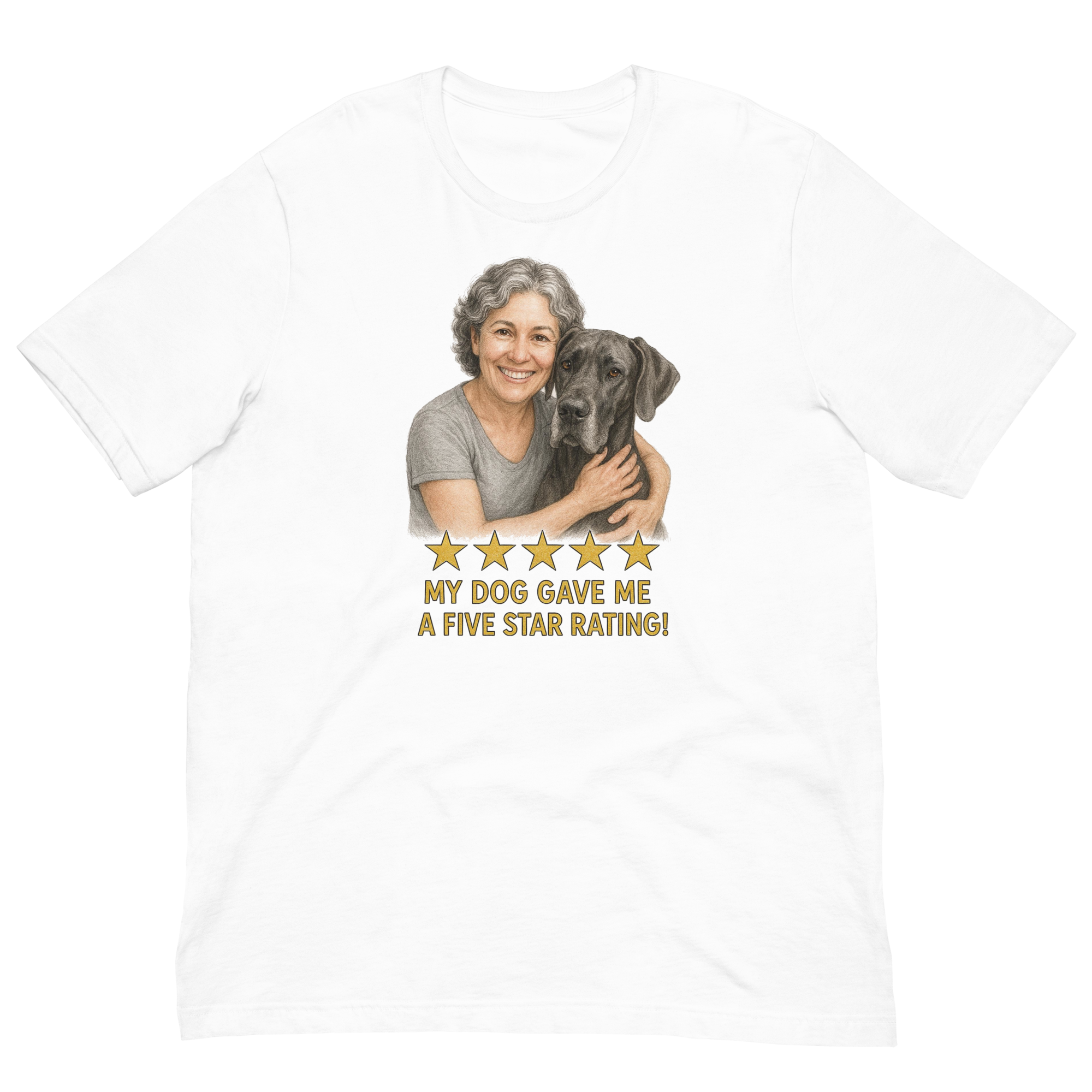 Salt & Pepper Woman with Great Dane graphic tee - white