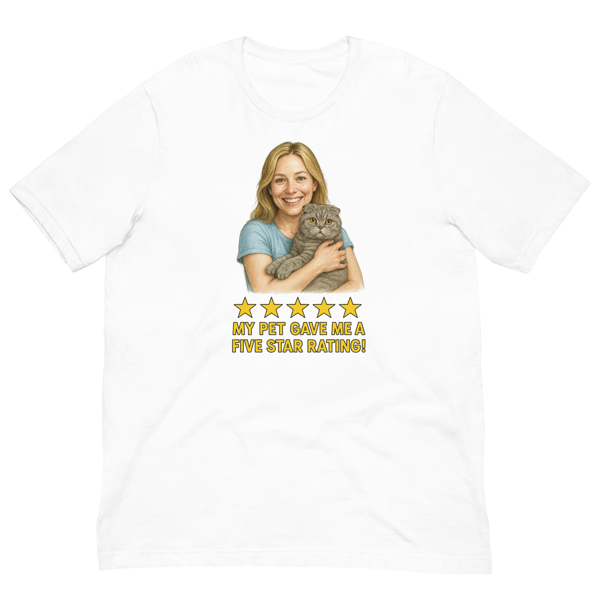 Blonde Woman with Scottish Fold Cat