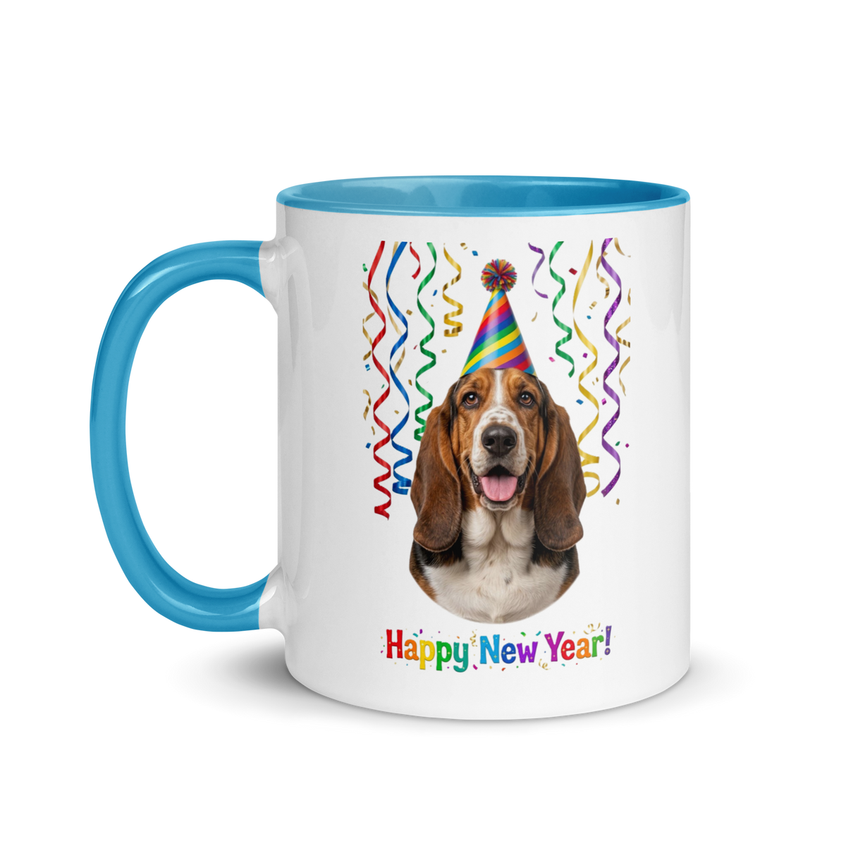 Basset Hound Ceramic New Year Mug