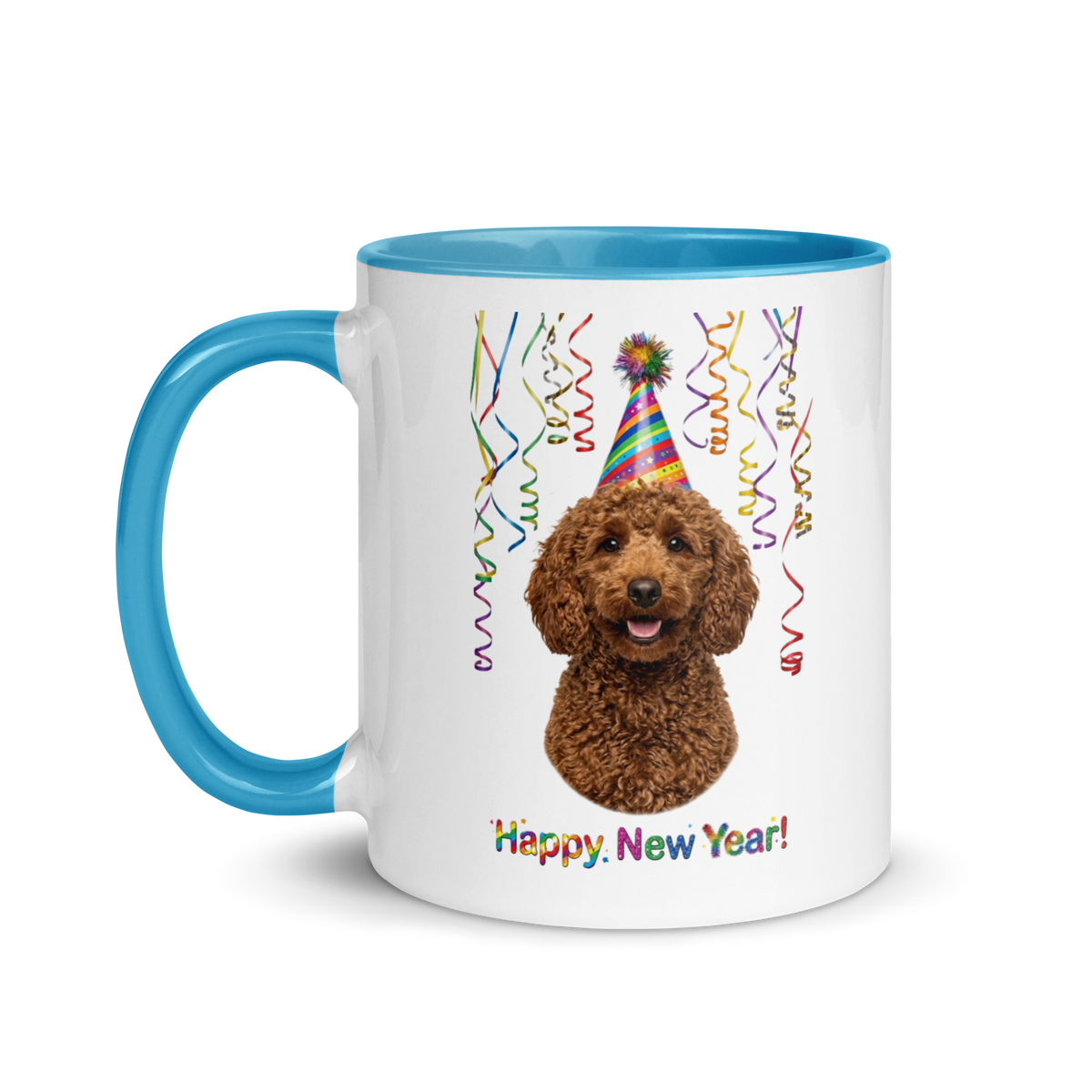 Brown Poodle Ceramic New Year Mug