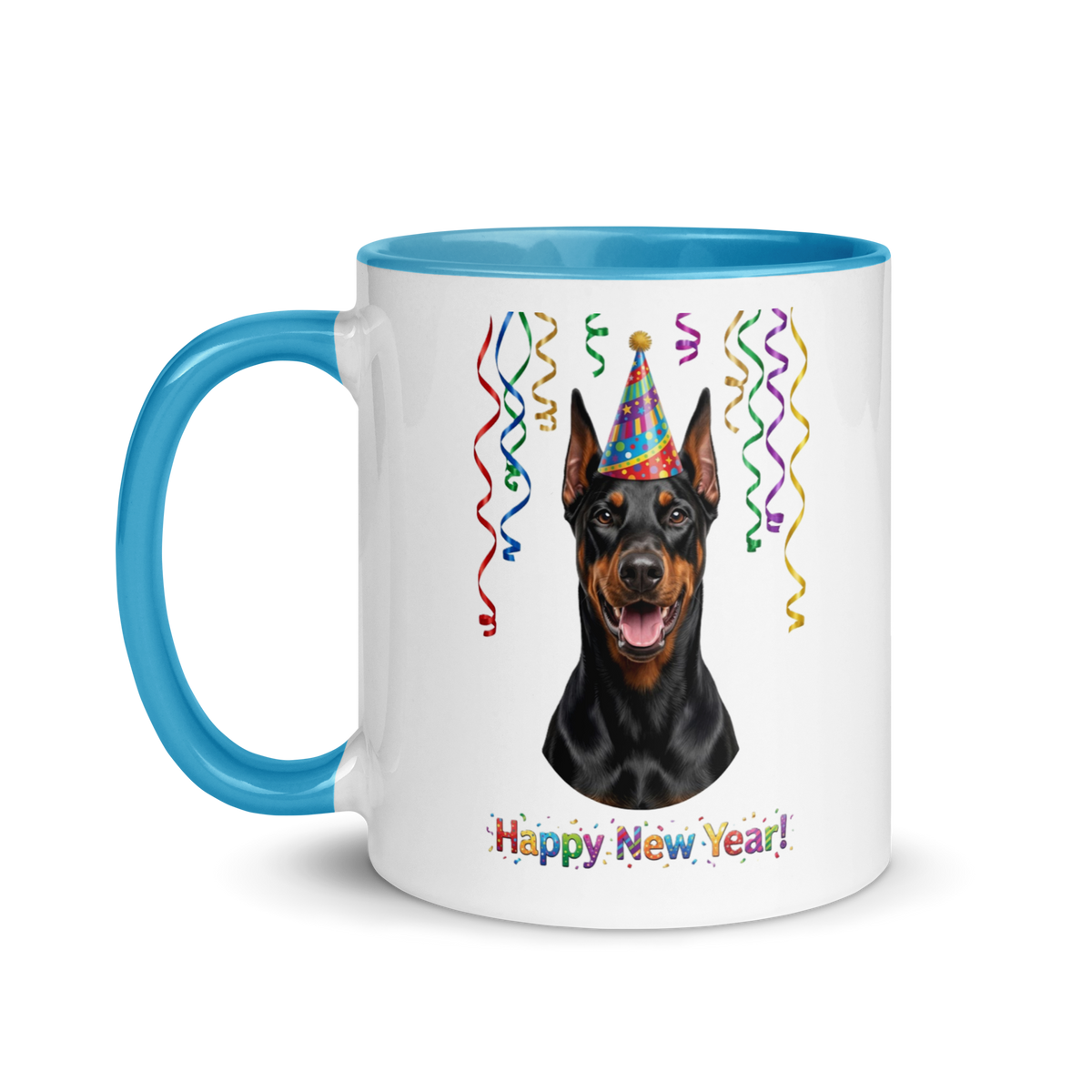 Doberman Pincher Ceramic New Year Mug