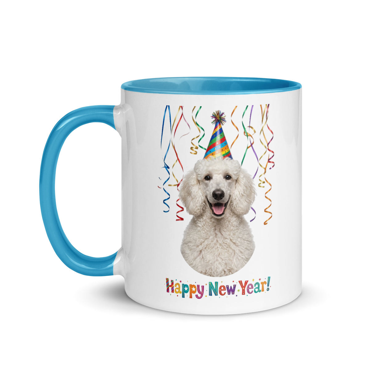White Poodle Ceramc New Year Mug