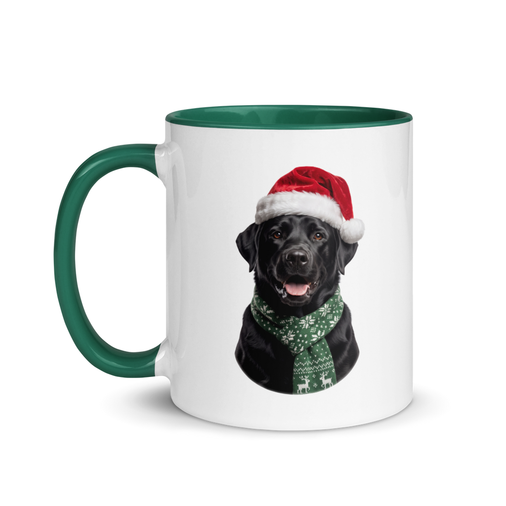 Black Labrador Ceramic Mug with Color Inside