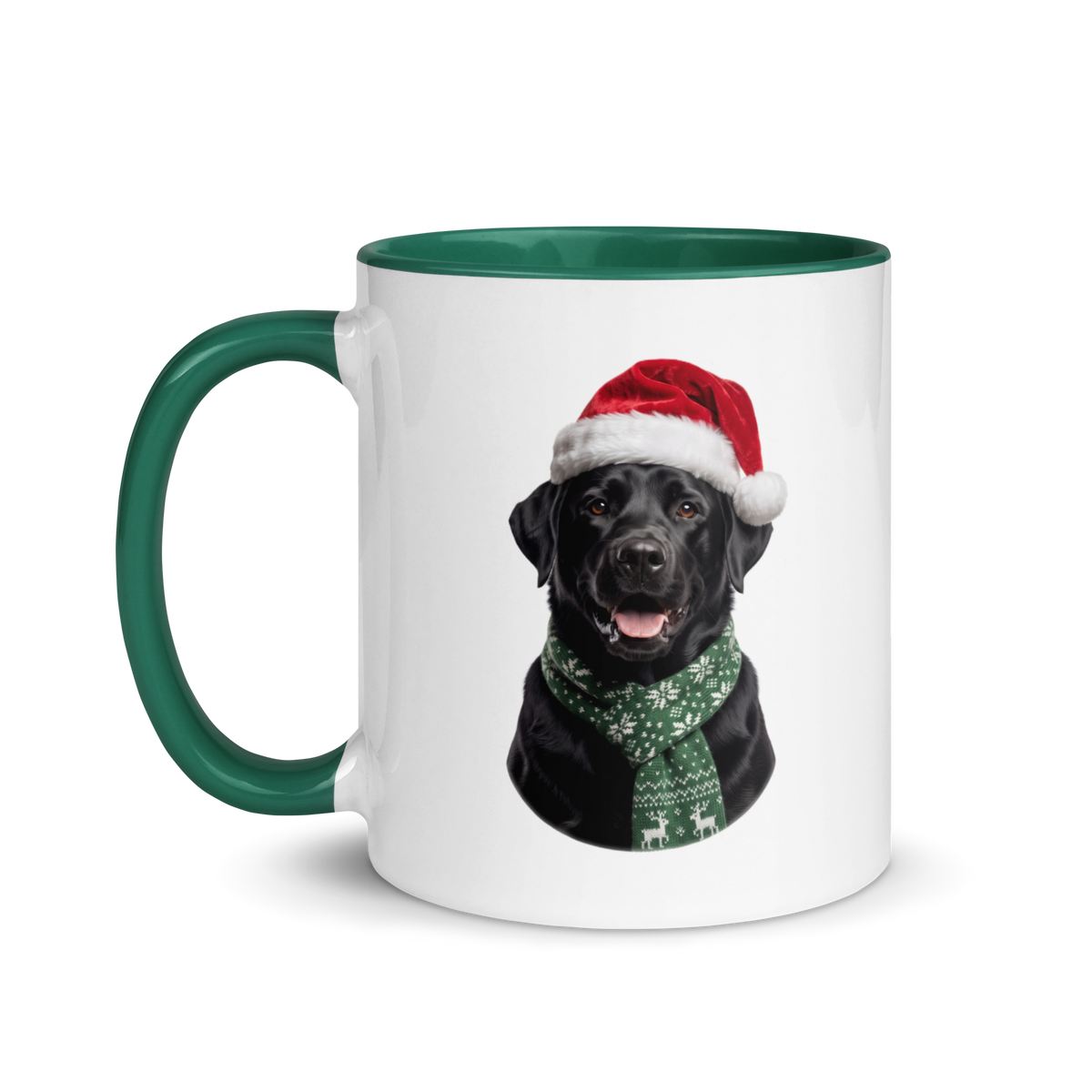 Black Labrador Ceramic Mug with Color Inside