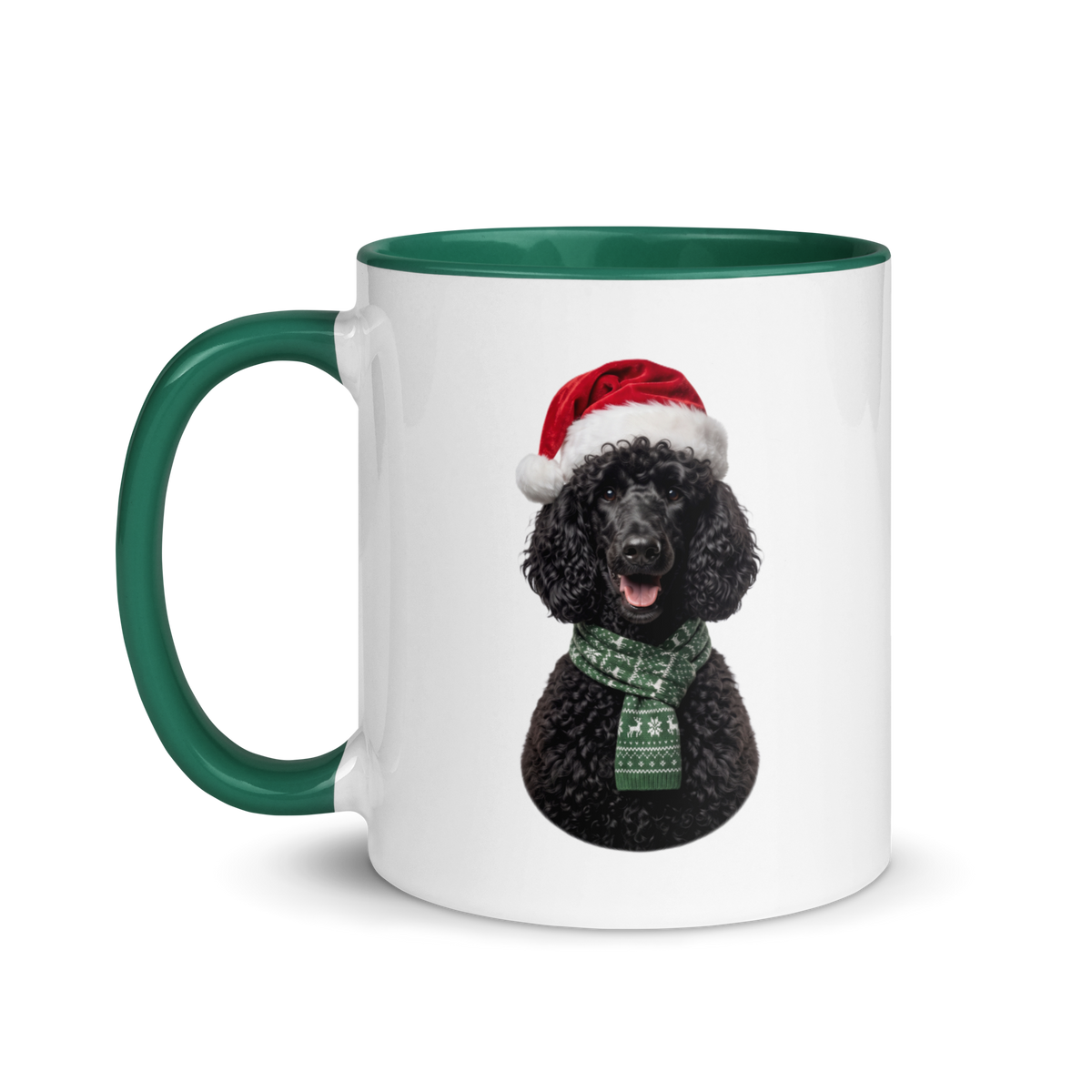 Black Poodle Ceramic Mug with Color Inside
