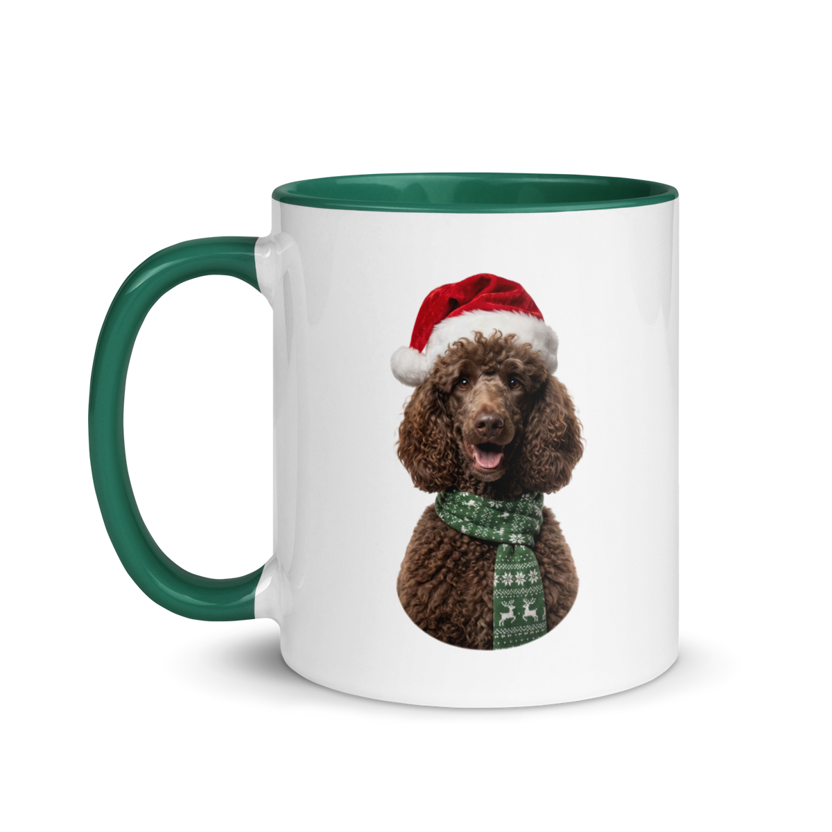 Brown Poodle Ceramic Mug with Color Inside