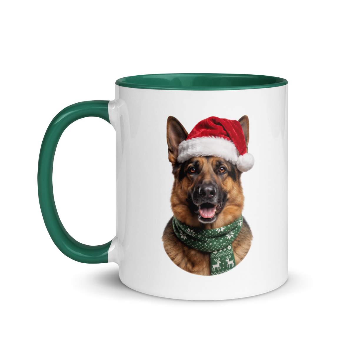 German Shepherd Ceramic Mug with Color Inside