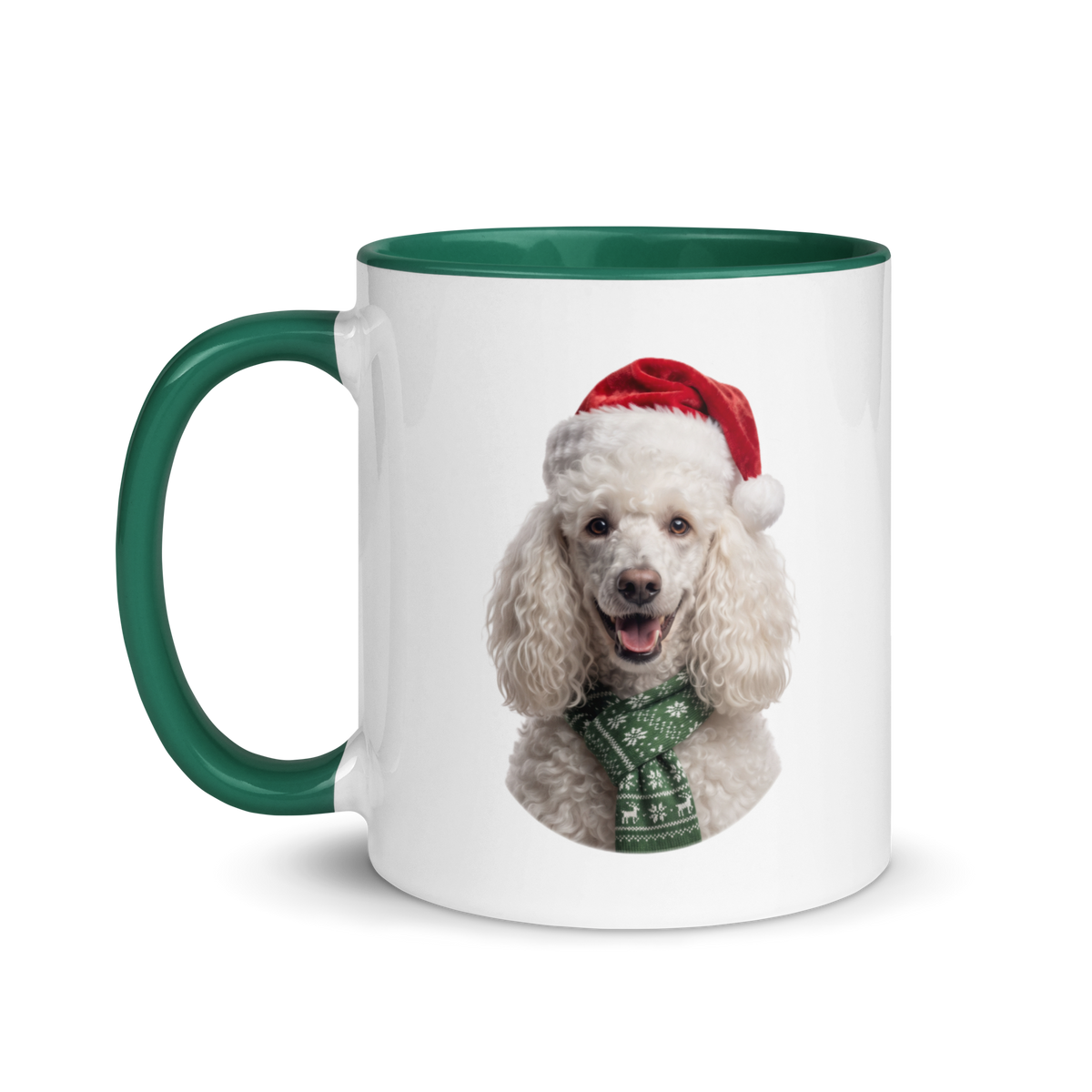 White Poodle Ceramic Mug with Color Inside