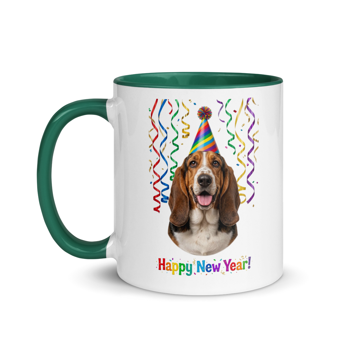 Basset Hound Ceramic New Year Mug