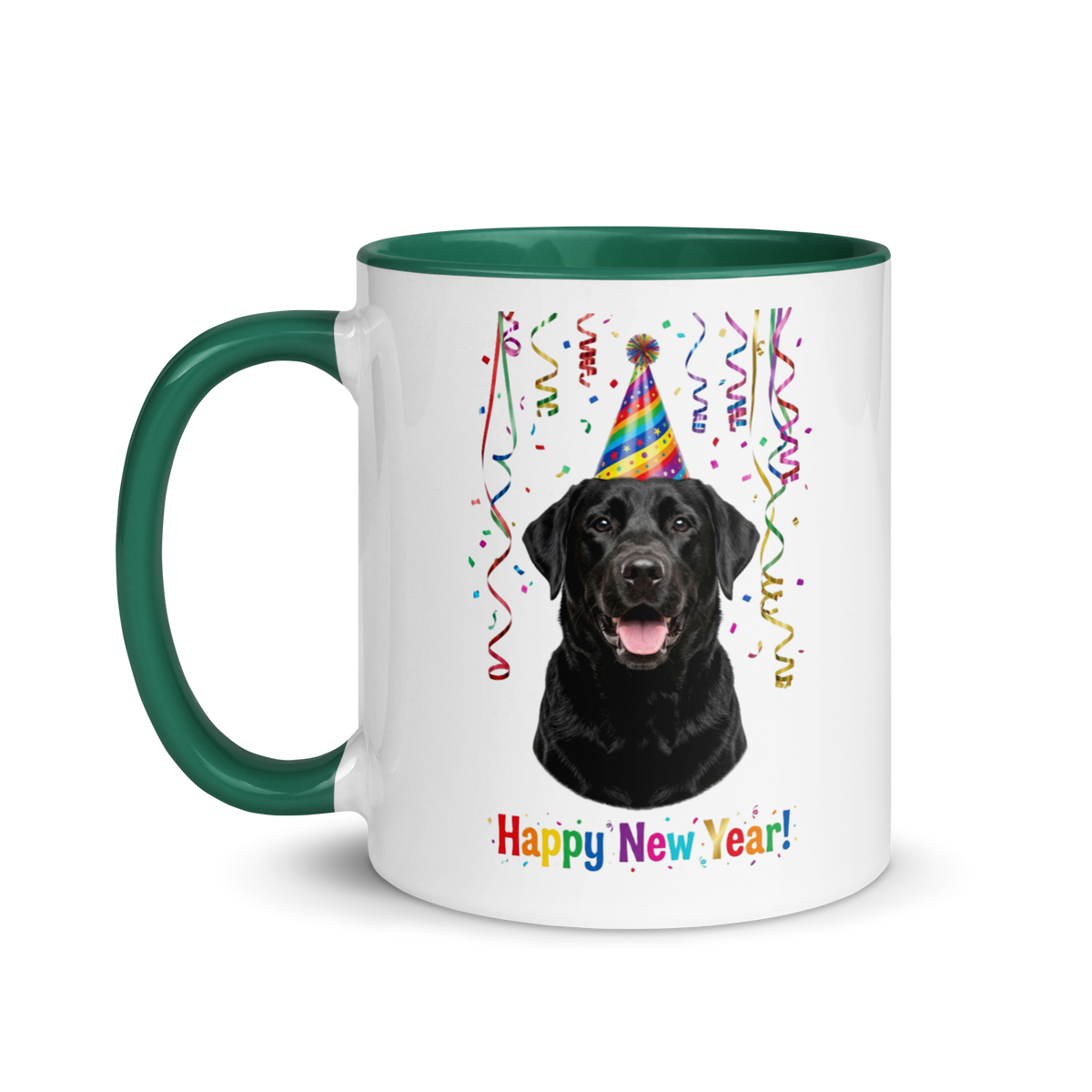 Black Labrador Ceramic New Year Mug