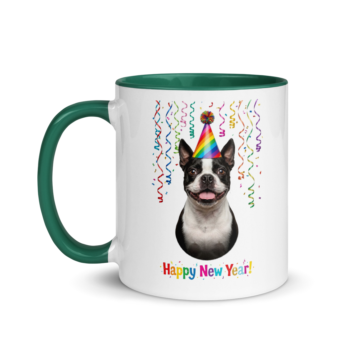 Boston Terrier Ceramic New Year Mug