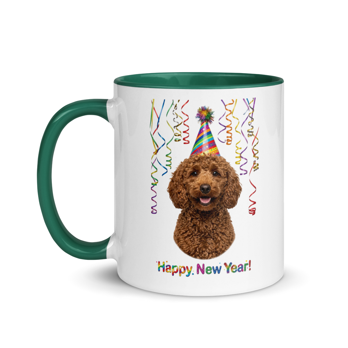 Brown Poodle Ceramic New Year Mug