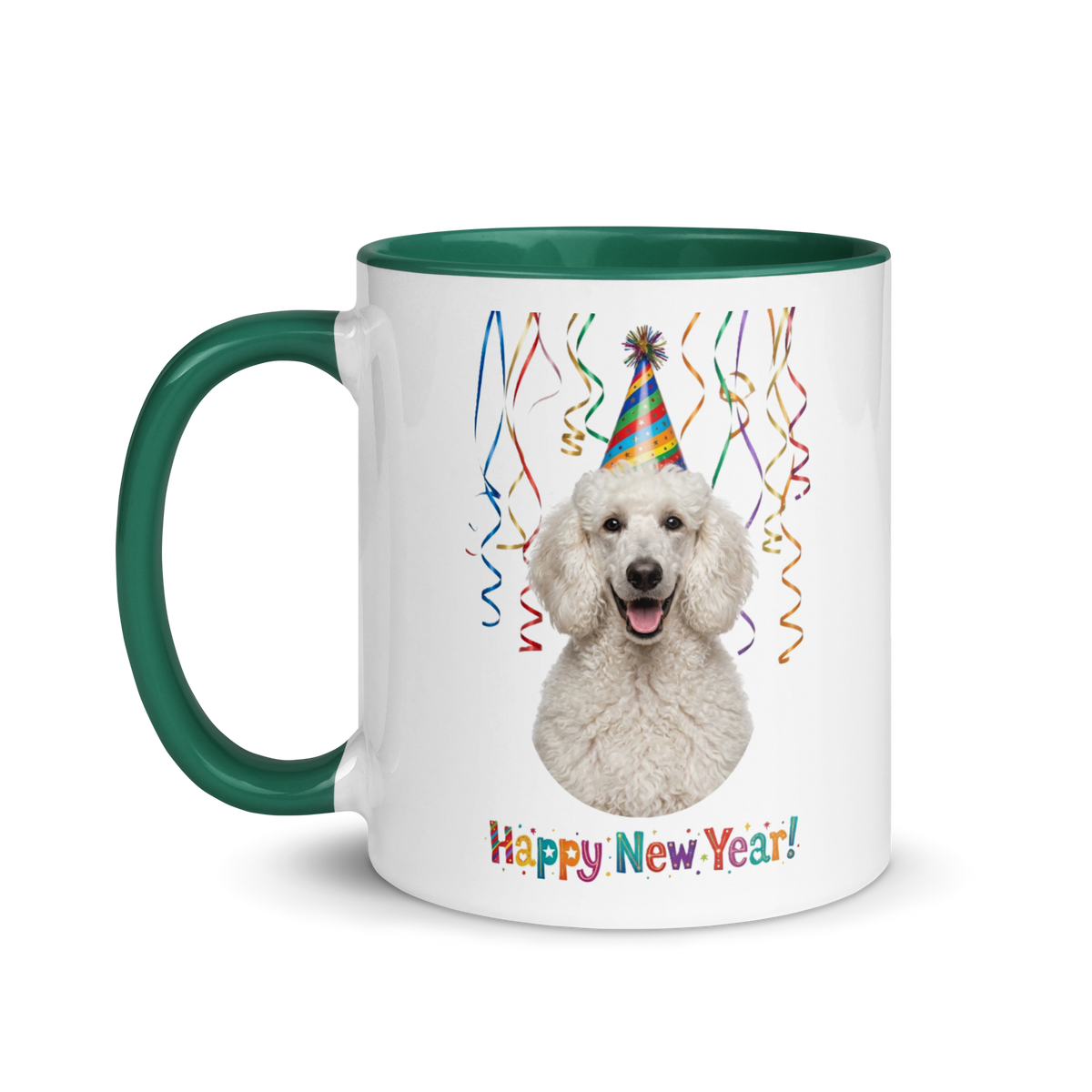 White Poodle Ceramc New Year Mug