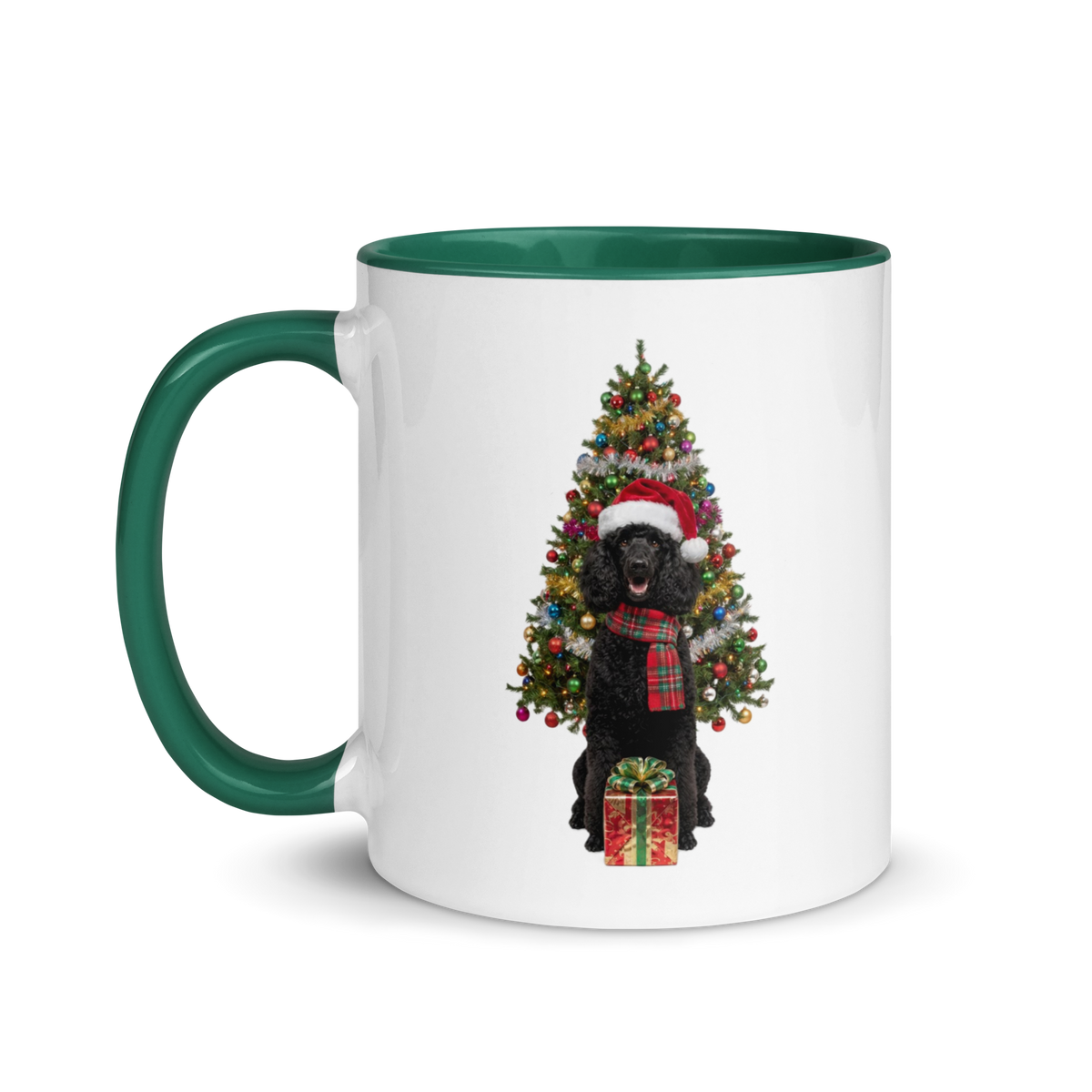 Black Poodle Ceramic Christmas Mug