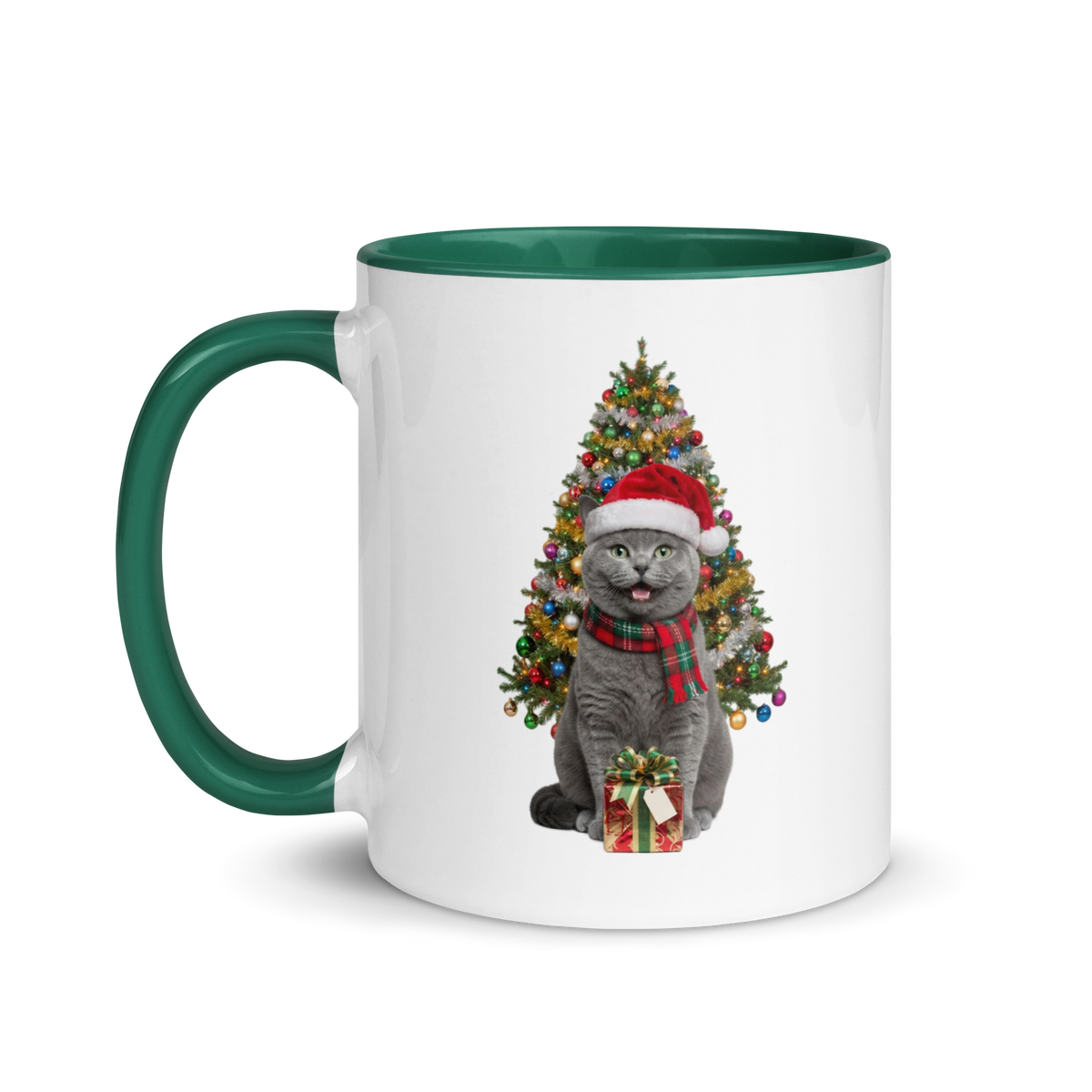 British Shorthair Cat Ceramic Christmas Mug