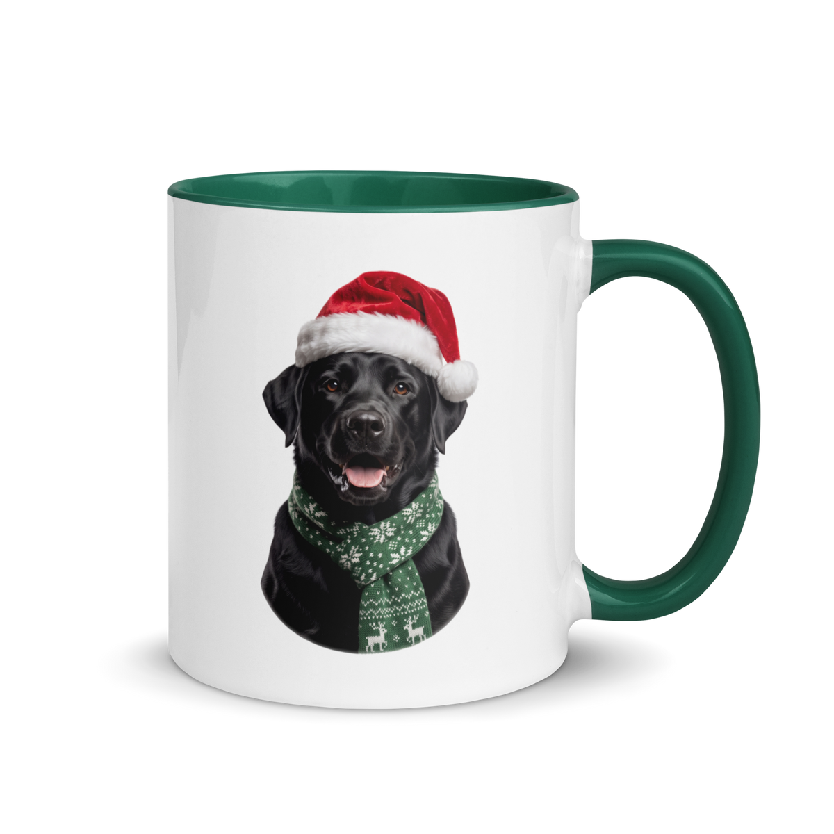 Black Labrador Ceramic Mug with Color Inside