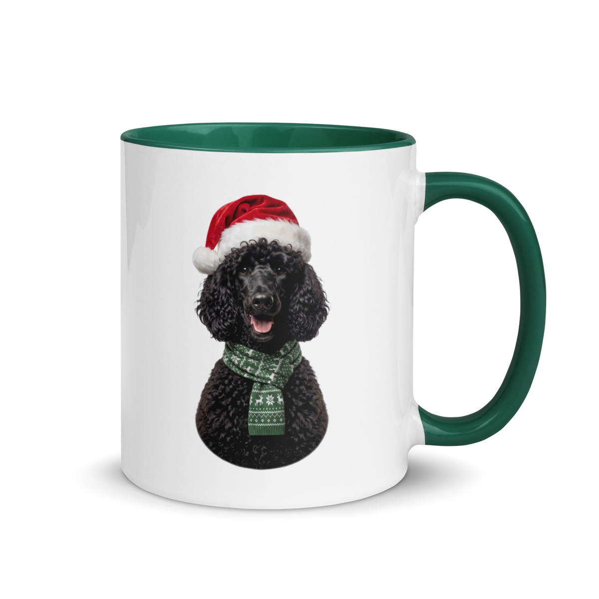 Black Poodle Ceramic Mug with Color Inside
