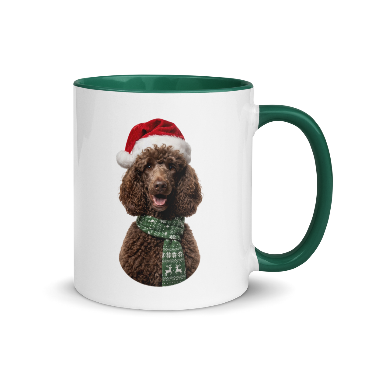 Brown Poodle Ceramic Mug with Color Inside