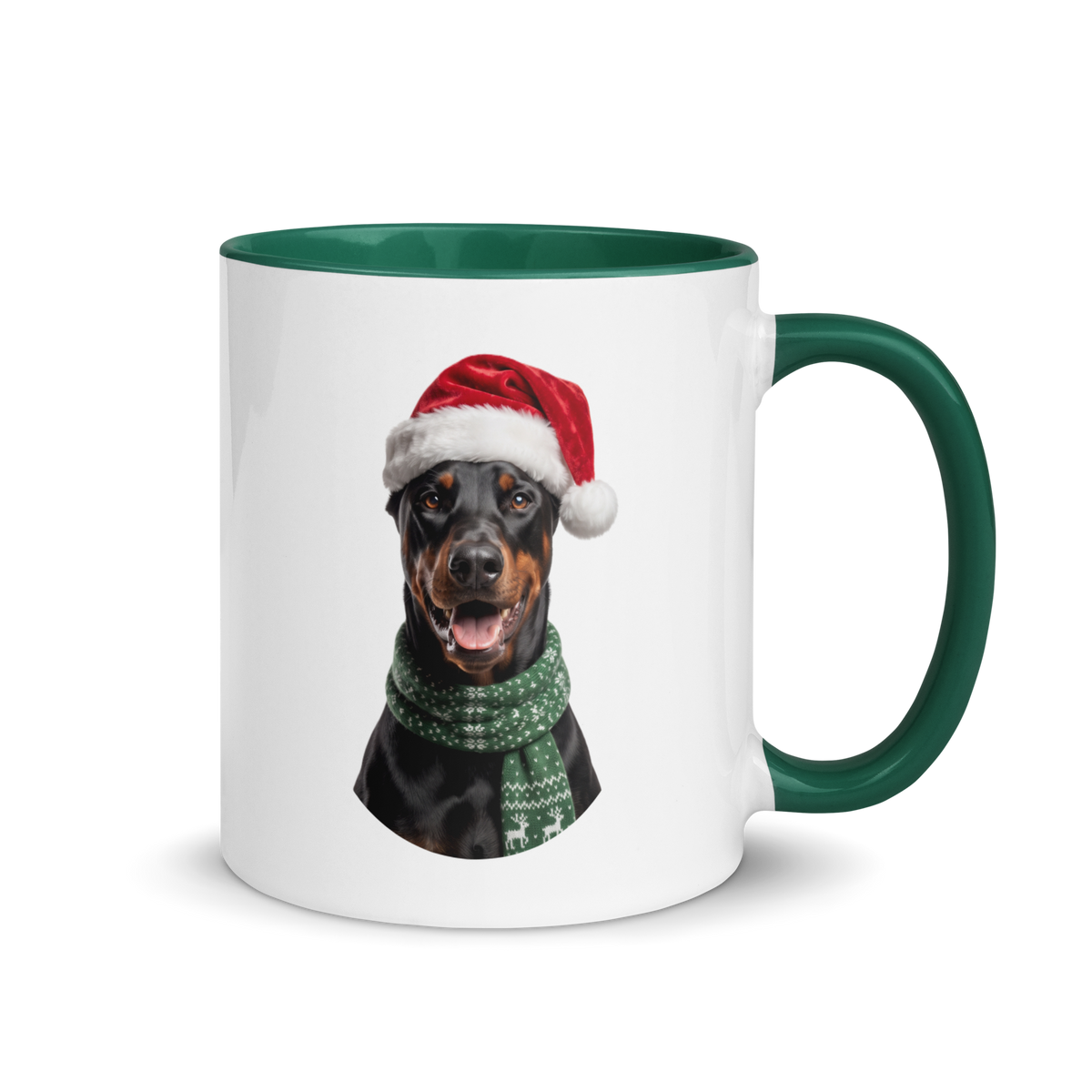 Dobermann Pinscher Ceramic Mug with Color Inside