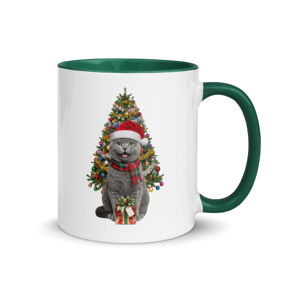 British Shorthair Cat Ceramic Christmas Mug