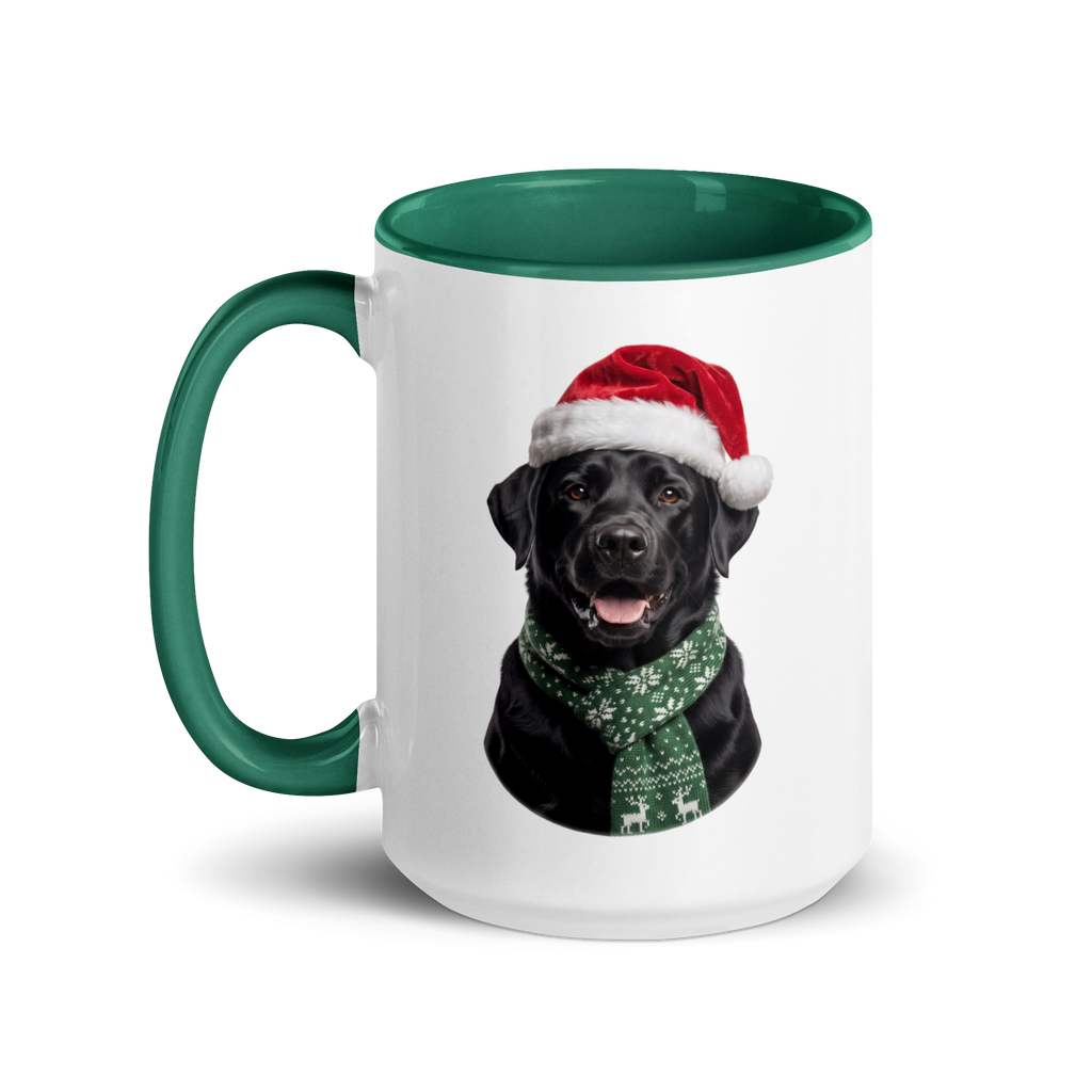 Black Labrador Ceramic Mug with Color Inside