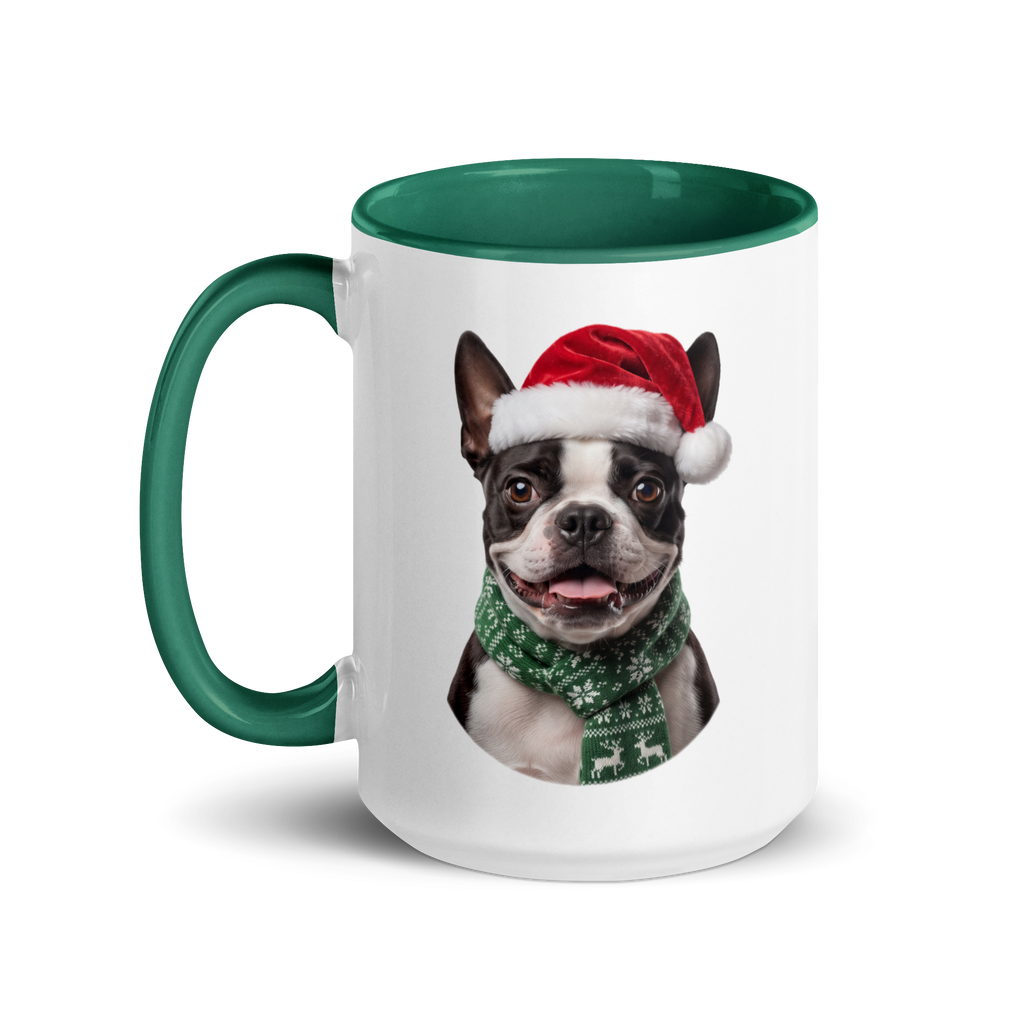 Boston Terrier Ceramic Mug with Color Inside
