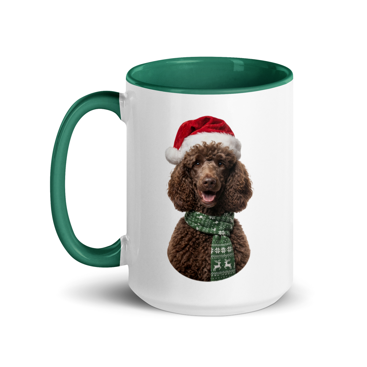Brown Poodle Ceramic Mug with Color Inside