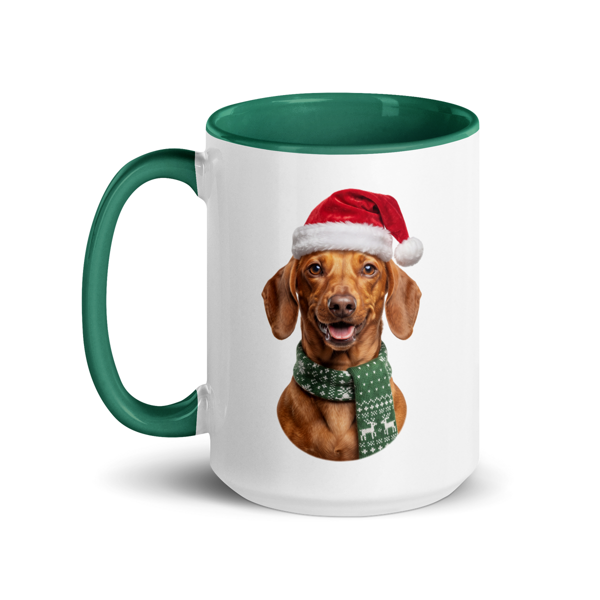 Dachshund Ceramic Mug with Color Inside