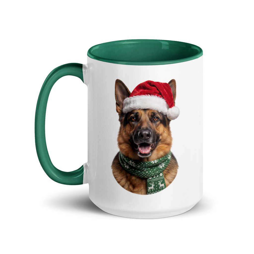 German Shepherd Ceramic Mug with Color Inside