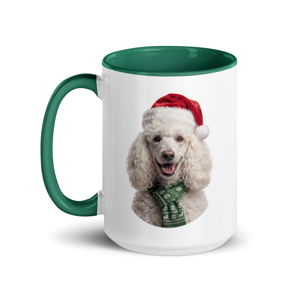 White Poodle Ceramic Mug with Color Inside