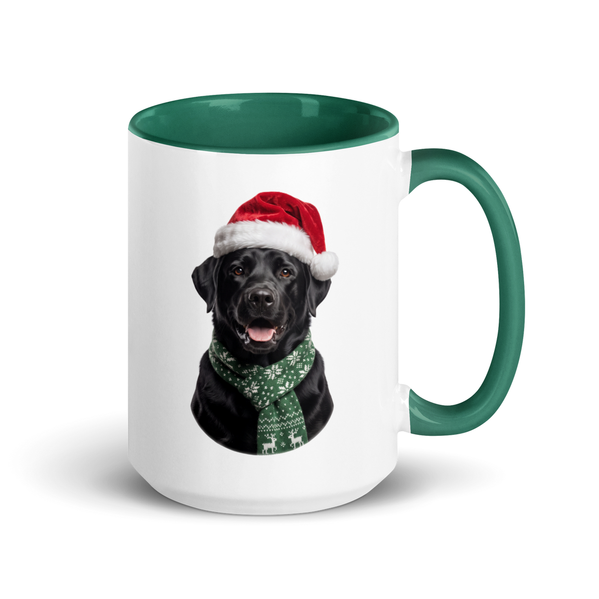 Black Labrador Ceramic Mug with Color Inside
