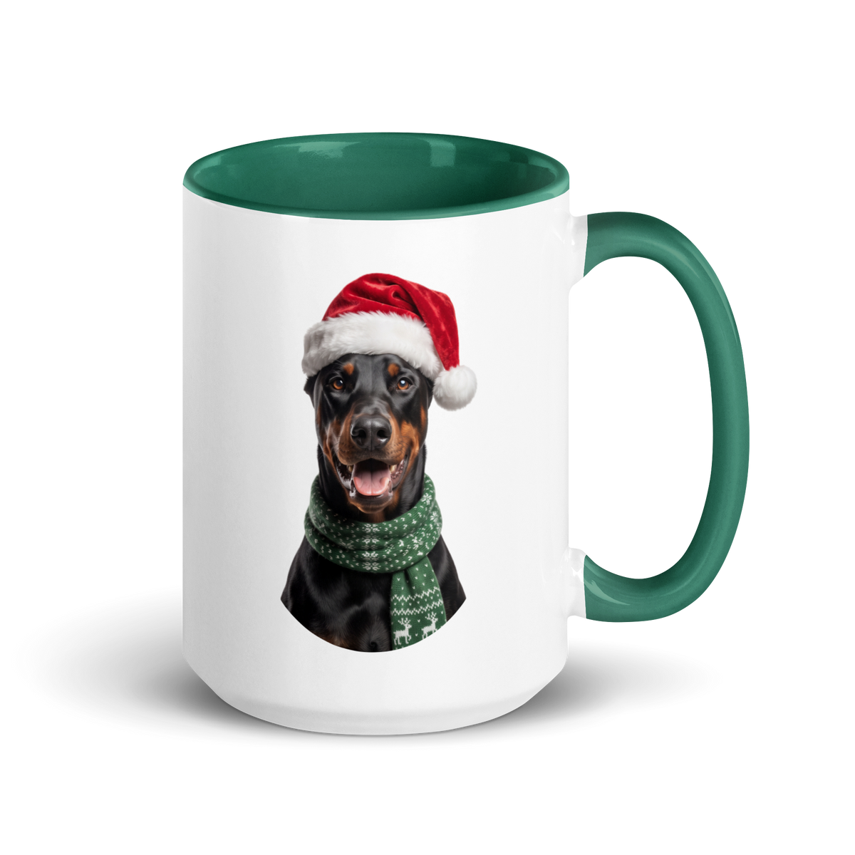 Dobermann Pinscher Ceramic Mug with Color Inside