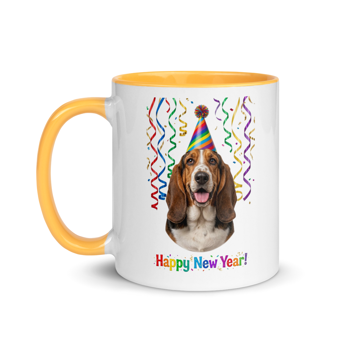 Basset Hound Ceramic New Year Mug