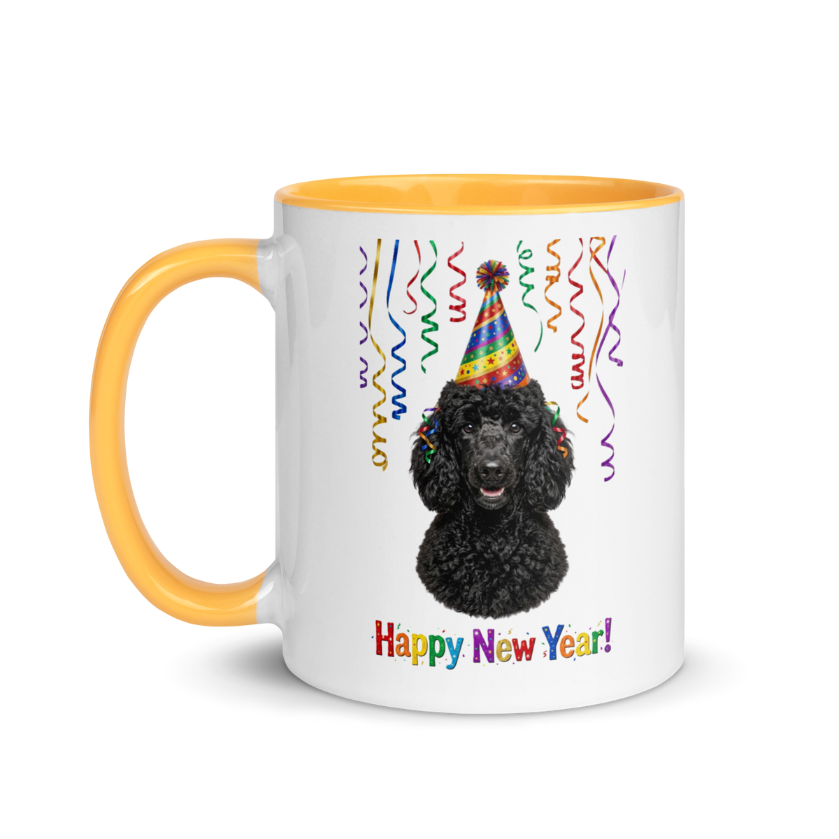 Black Poodle Ceramic New Year Mug