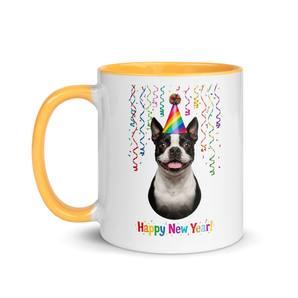 Boston Terrier Ceramic New Year Mug