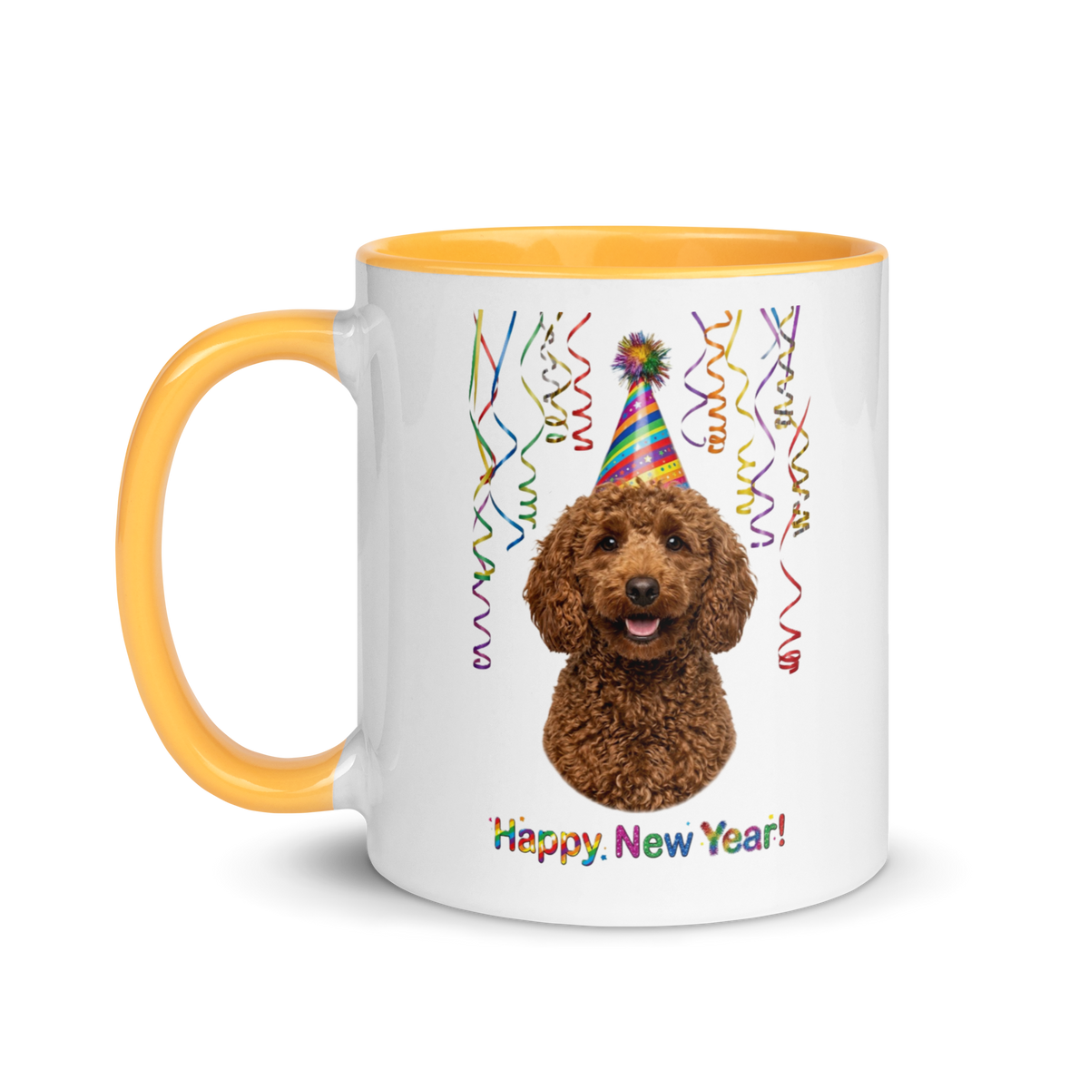 Brown Poodle Ceramic New Year Mug