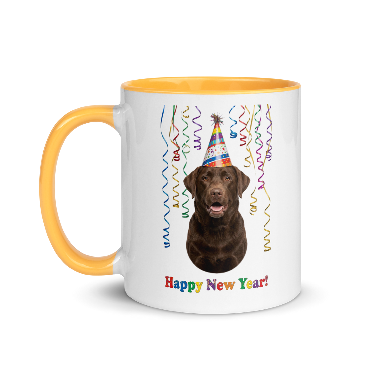 Chocolate Labrador Ceramic New Year Mug